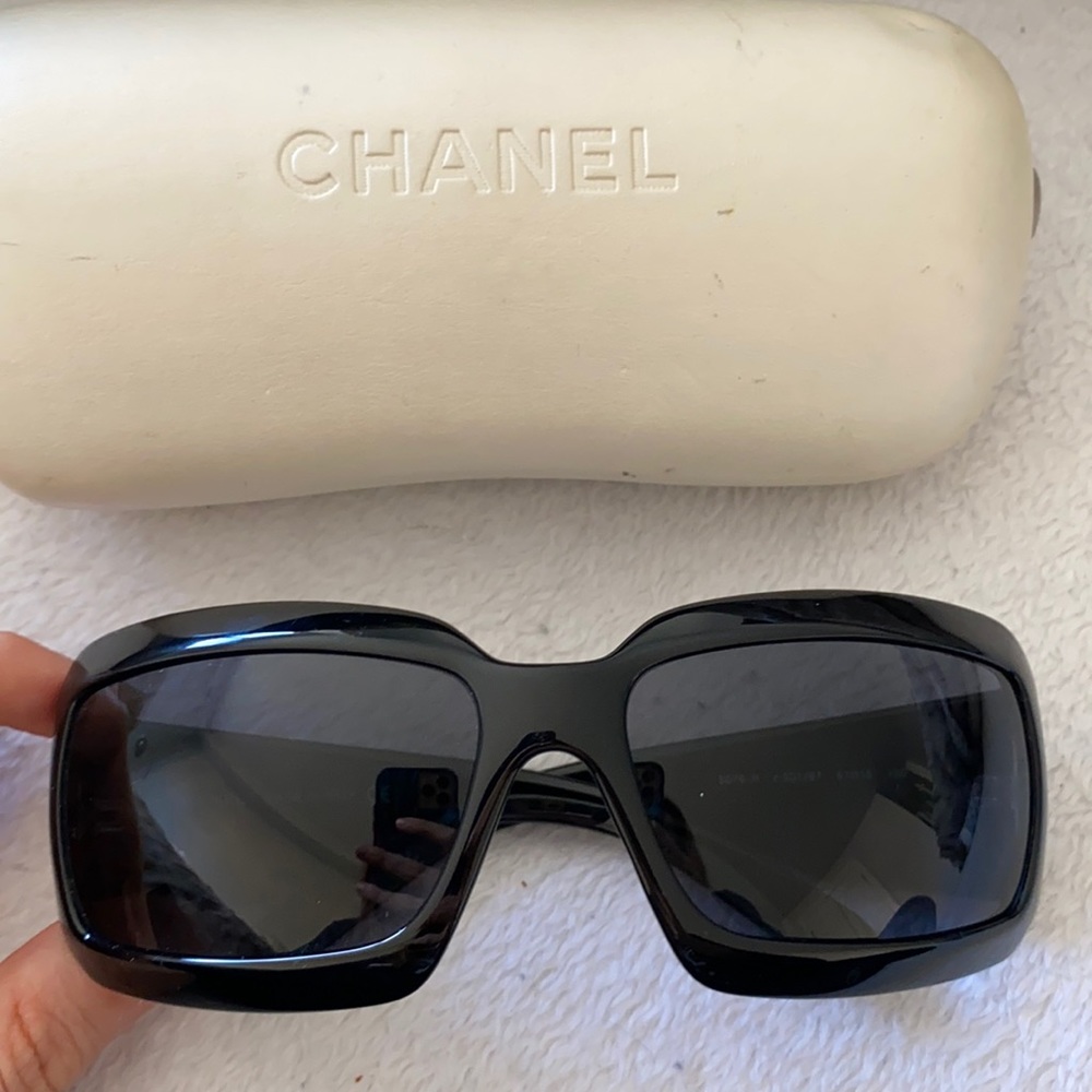 Chanel Mother of Pearl Black Sunglasses